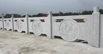 黑龙江芝麻白河道栏杆 石材栏杆