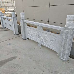 黑龙江芝麻白河道栏杆 石材栏杆