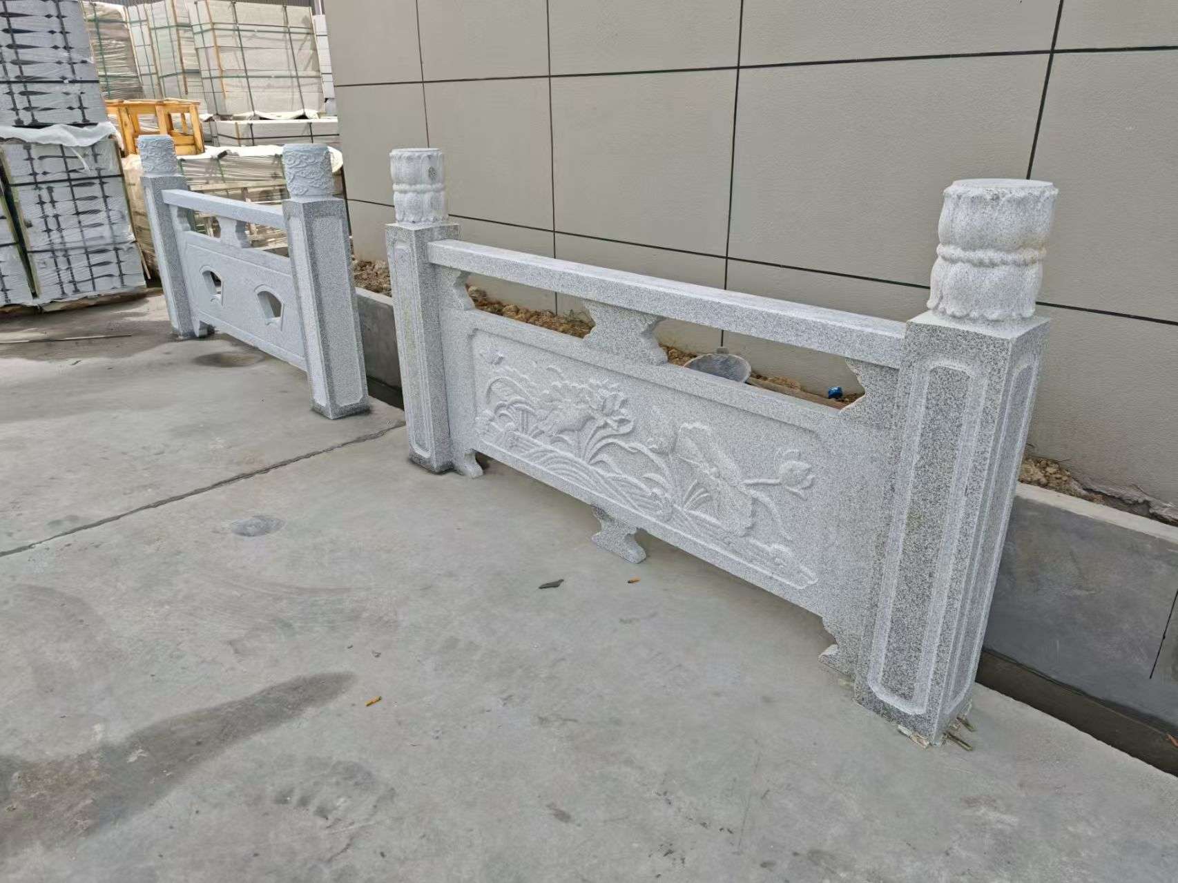 黑龙江芝麻白河道栏杆 石材栏杆
